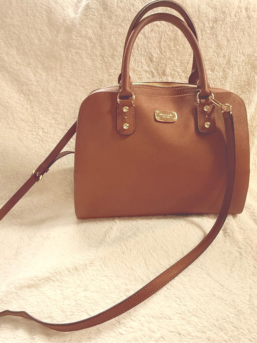 Michael Kors Camel Satchel – Worn Twice, Perfect Condition, Timeless Neutral